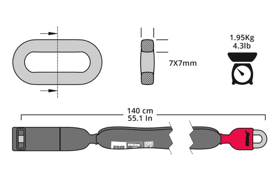 Seatylock Viking Silver Chain Lock - Image 5